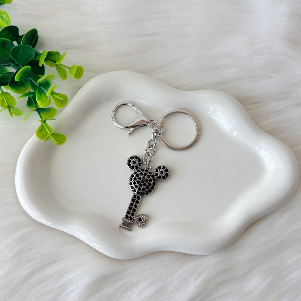 Mickey Mouse Crystal Skeleton Key Keychain/ Bag Charm